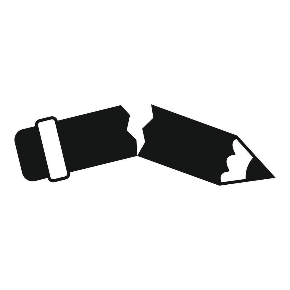 Broken pencil icon symbolizing creativity block and lack of inspiration vector