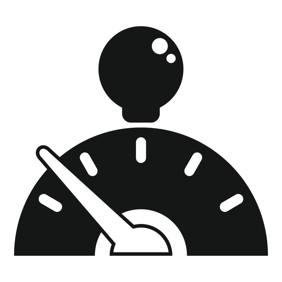 Manager measuring employee performance with speedometer icon vector