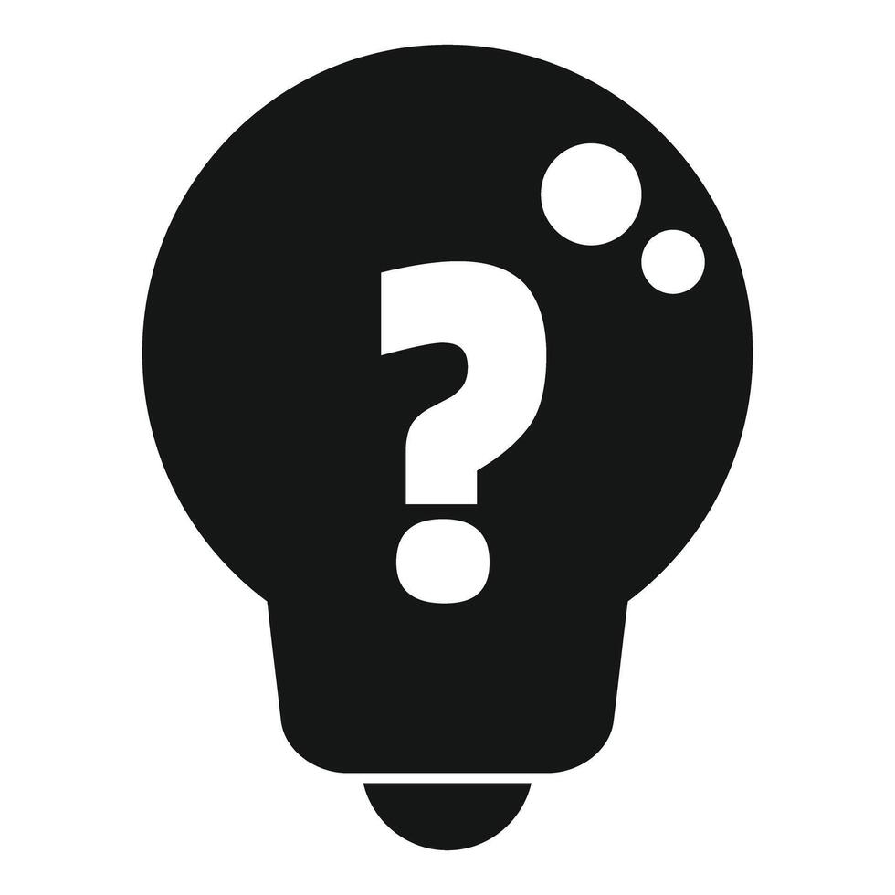 Light bulb asking question with question mark vector