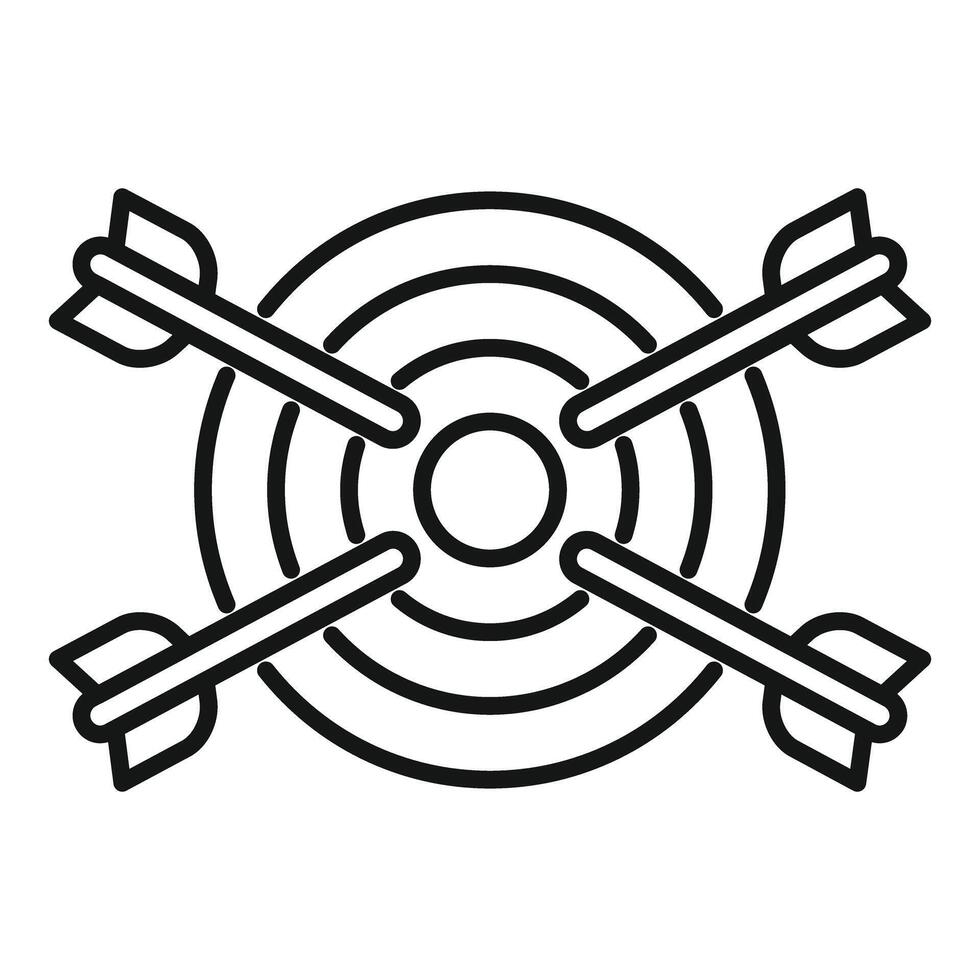Four arrows hitting center of target marketing concept icon vector