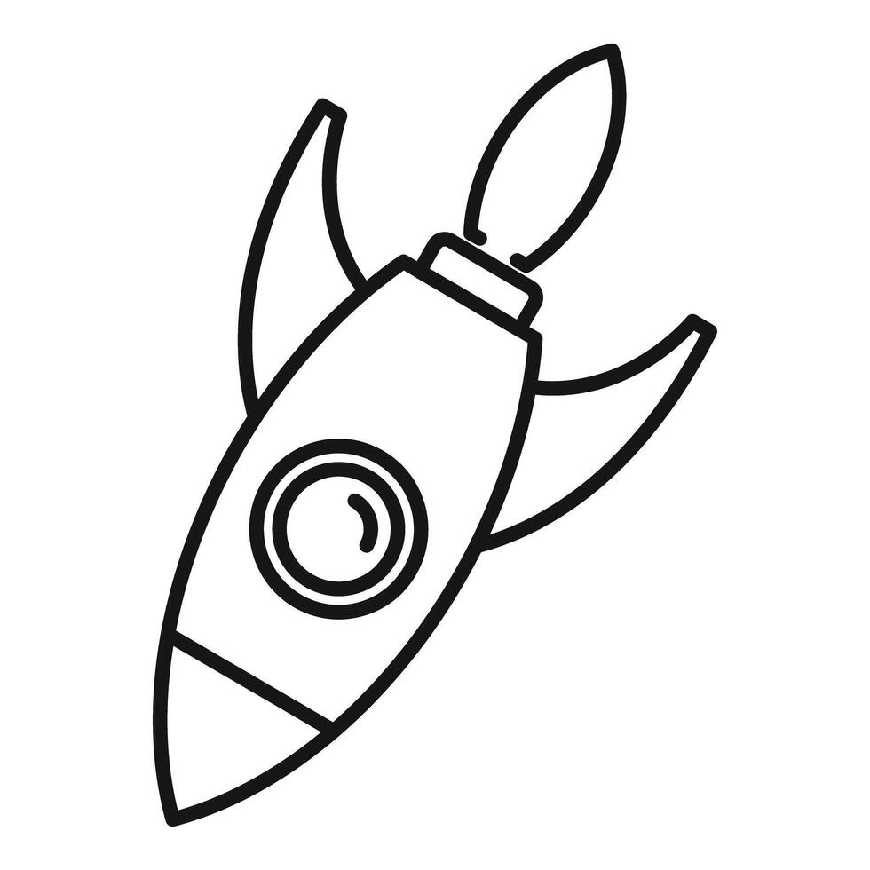 Rocket taking off leaving a trail of smoke vector