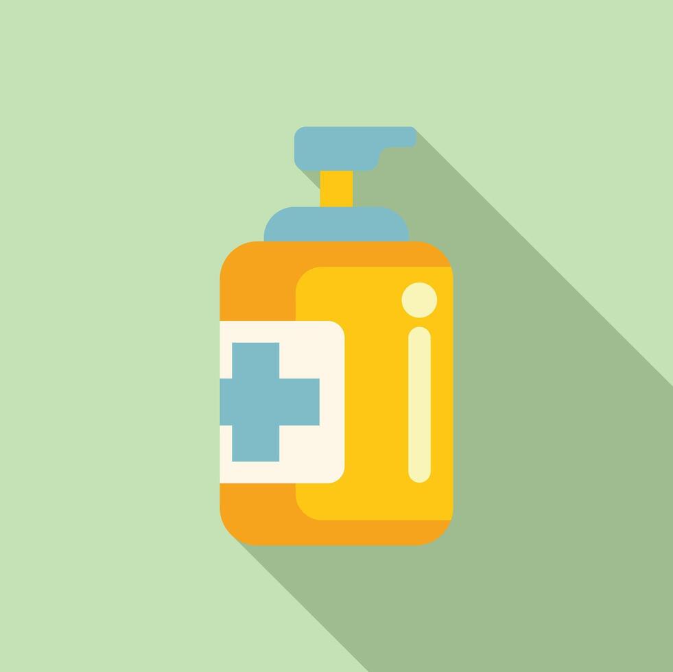 Yellow pump bottle containing hand sanitizer gel for disinfecting vector