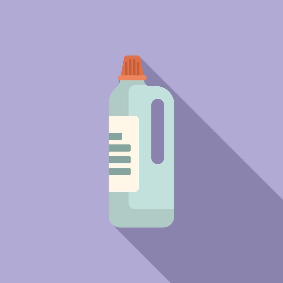 Big plastic detergent bottle with red cap standing on purple background vector