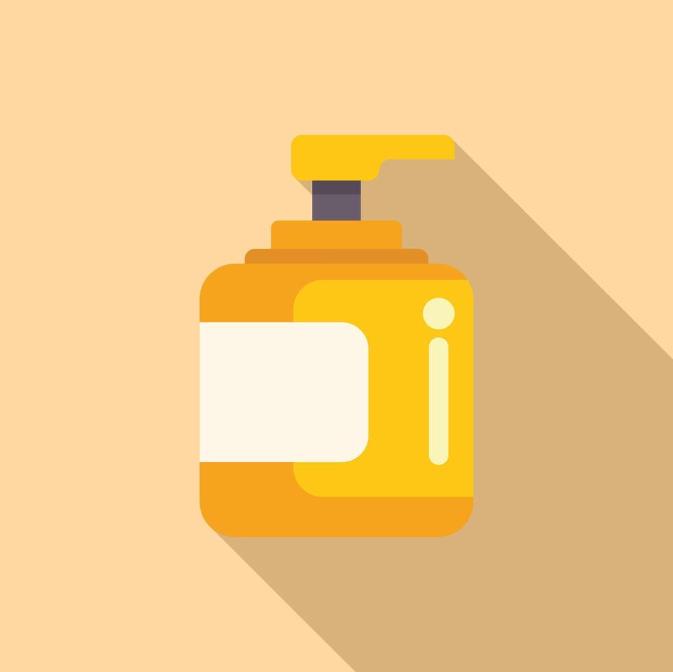Yellow cosmetic bottle with dispenser pump for cream or liquid soap vector