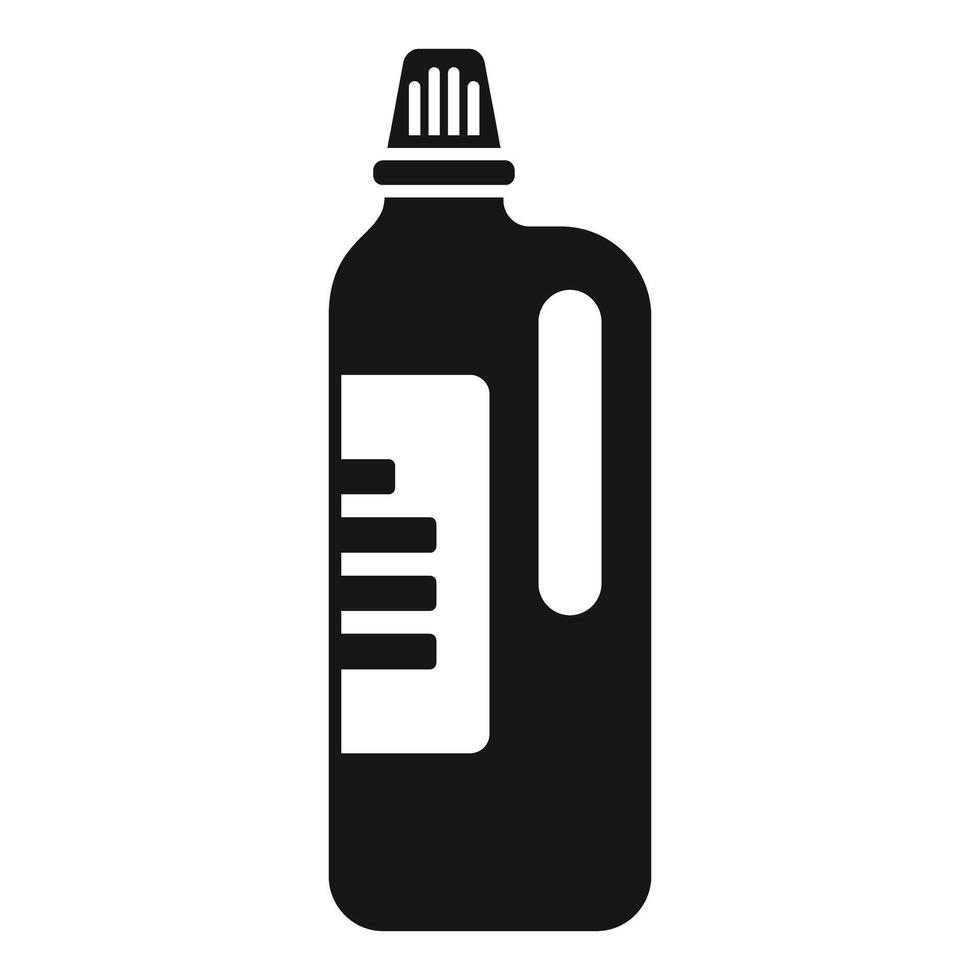 Plastic detergent bottle with measuring lines icon simple style vector