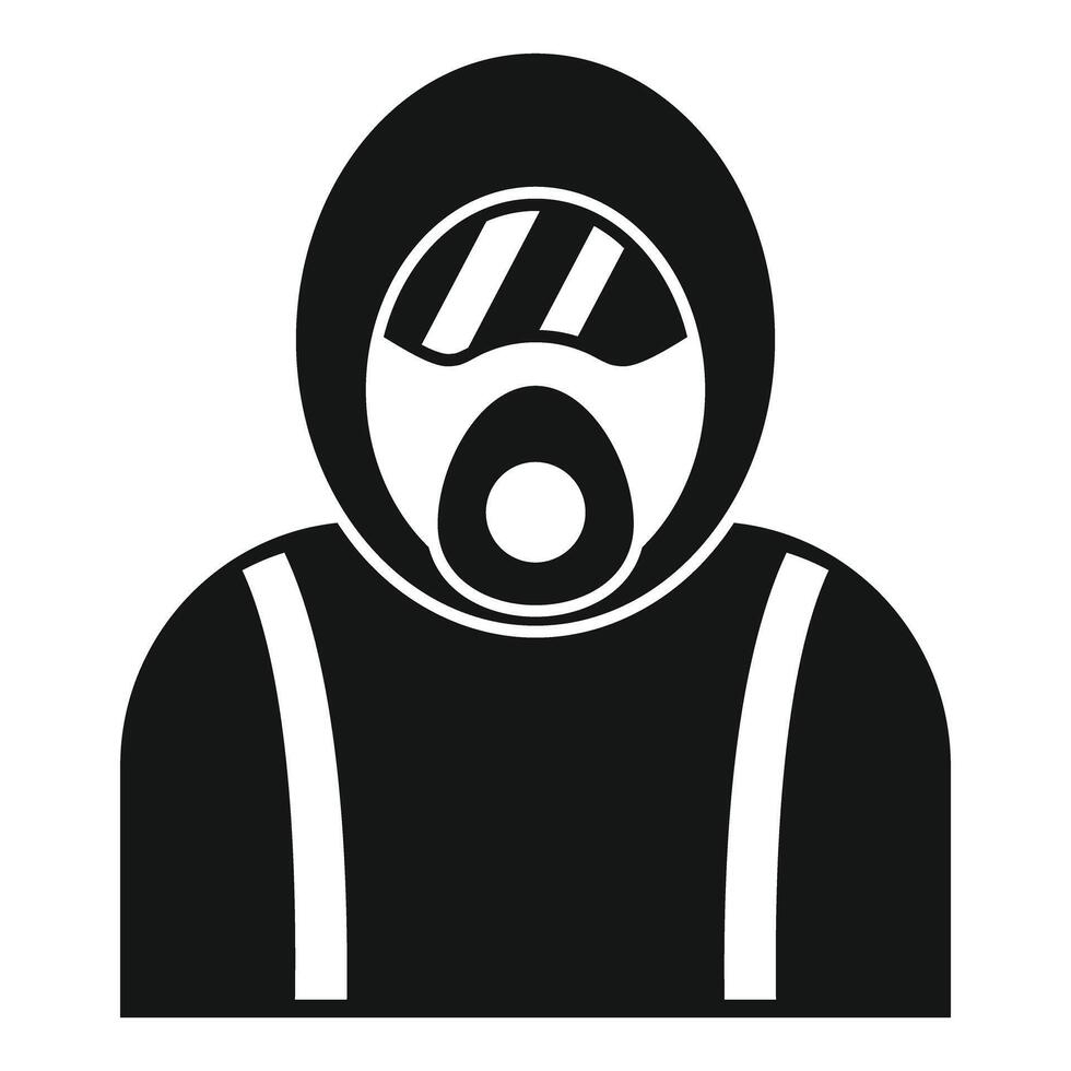 Chemical scientist wearing protective suit and gas mask icon vector