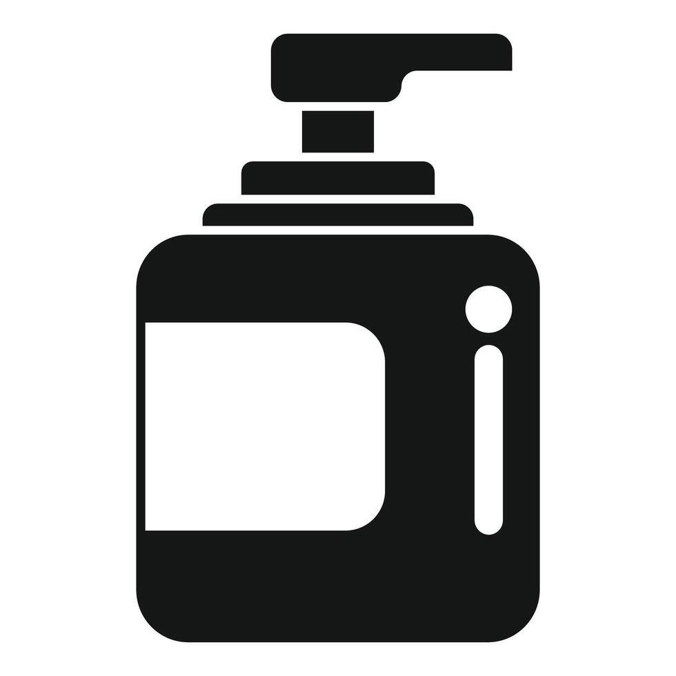 Black plastic bottle with dispenser pump for liquid soap vector