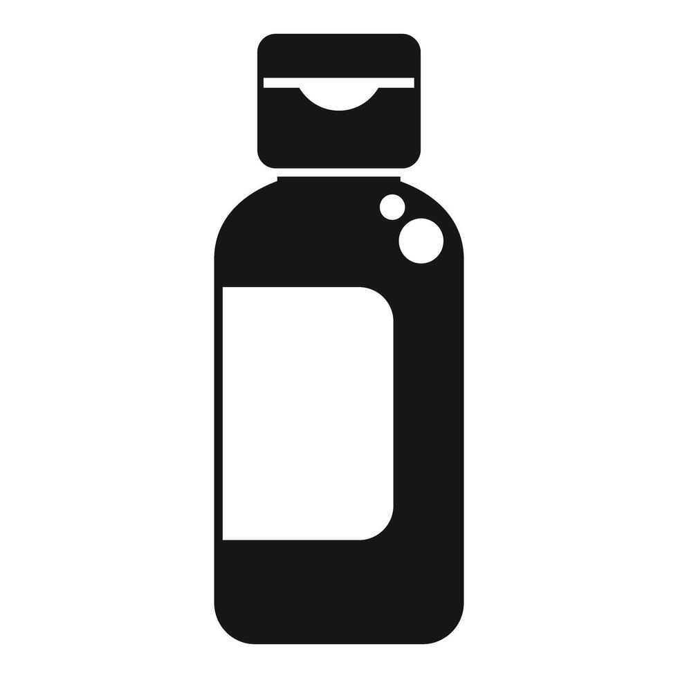 Black plastic bottle with lid containing liquid soap vector