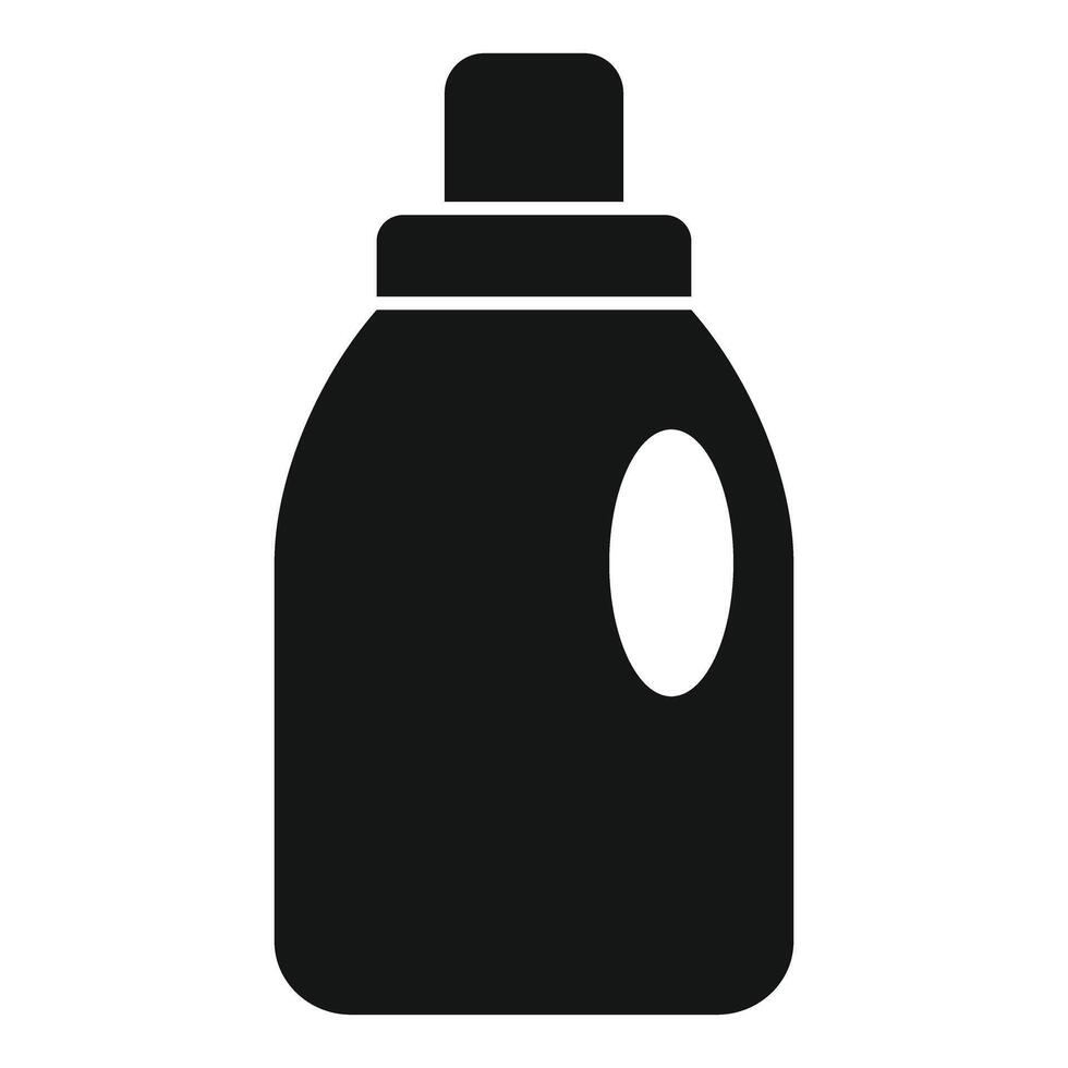 Black bottle of liquid laundry detergent icon simple style vector