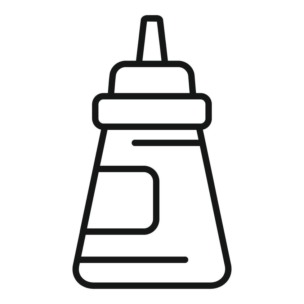 Ketchup bottle outline icon representing fast food condiment vector