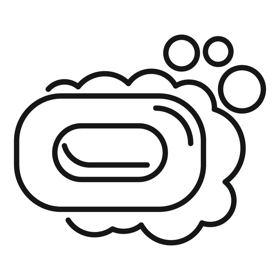 Soap bar making bubbles for hygiene and cleaning vector