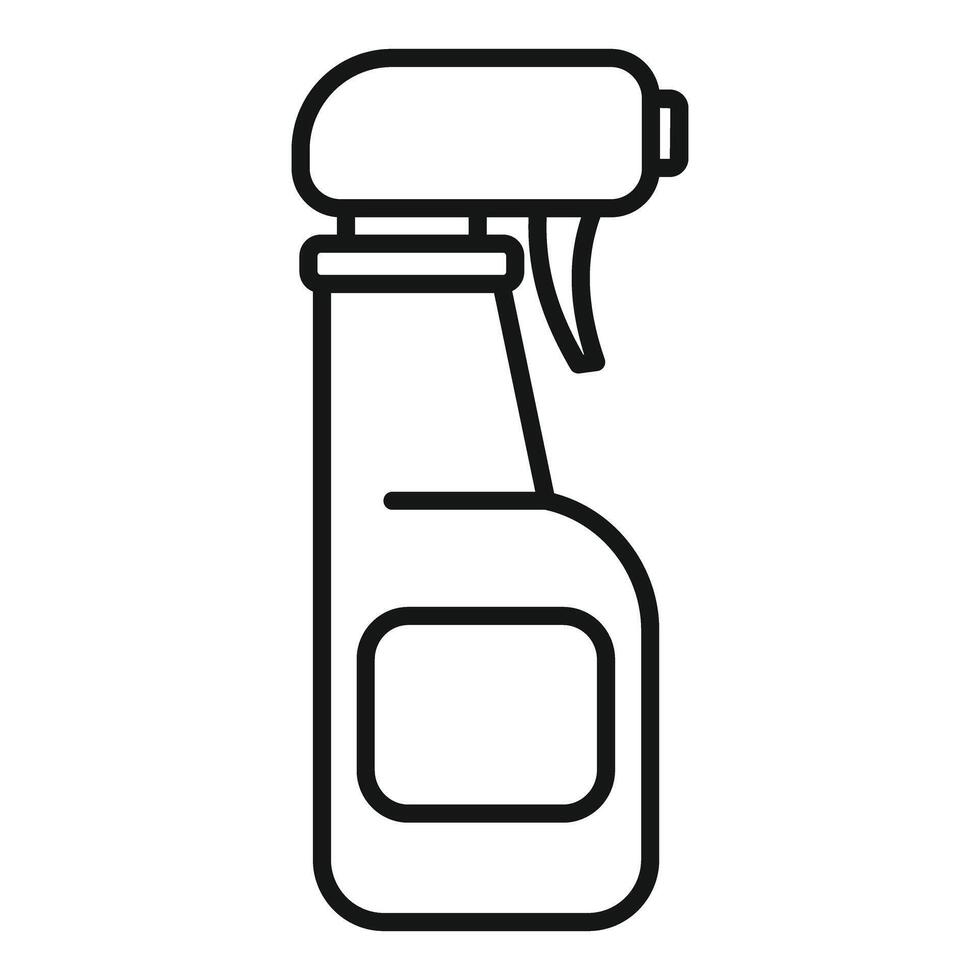 Simple black and white line drawing of a cleaning spray bottle for household chores vector