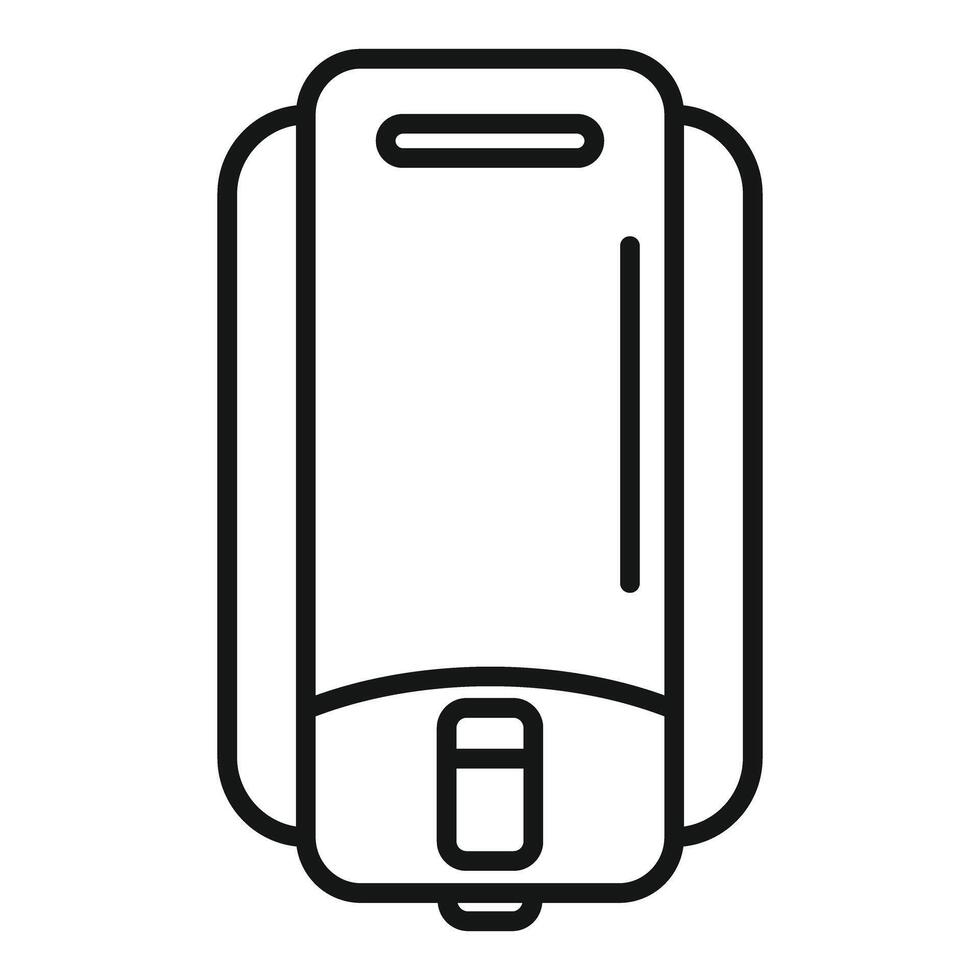Boiler installing showing water heater icon thin line vector