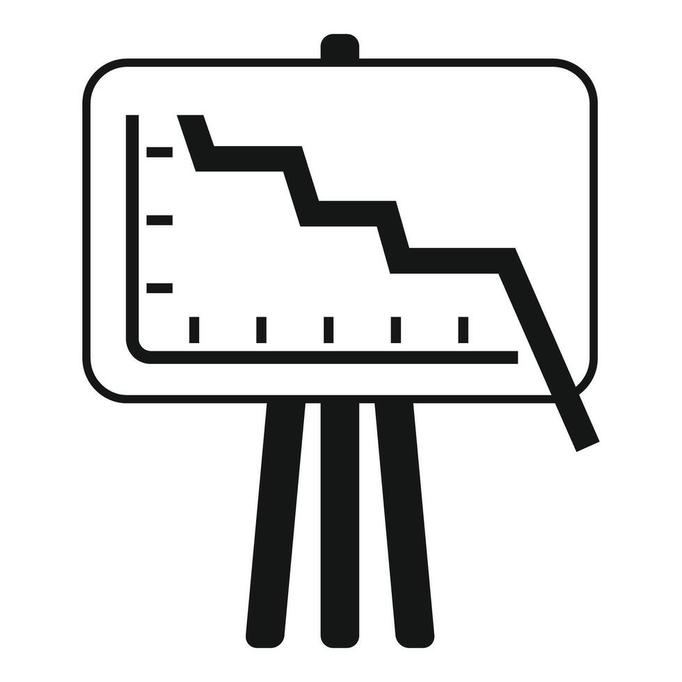 Flip chart presenting negative trend on a white background vector