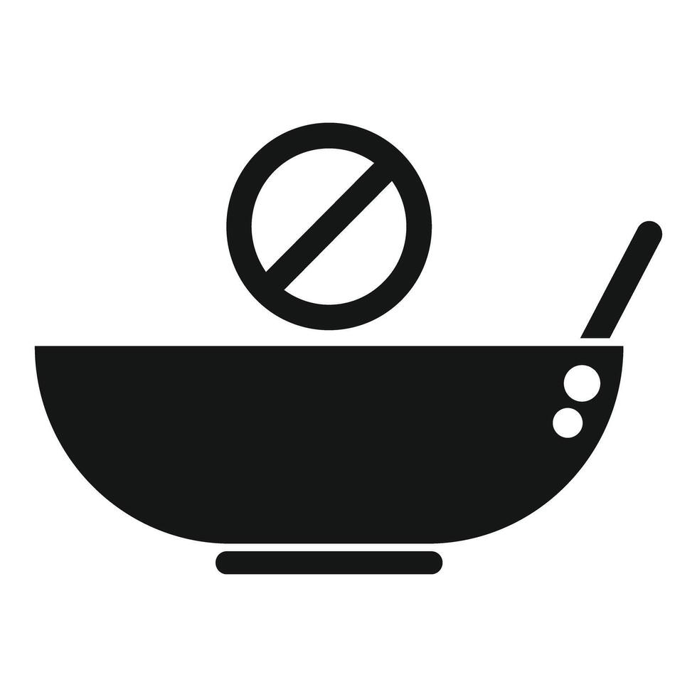 Empty bowl with spoon and forbidden sign representing anorexia vector