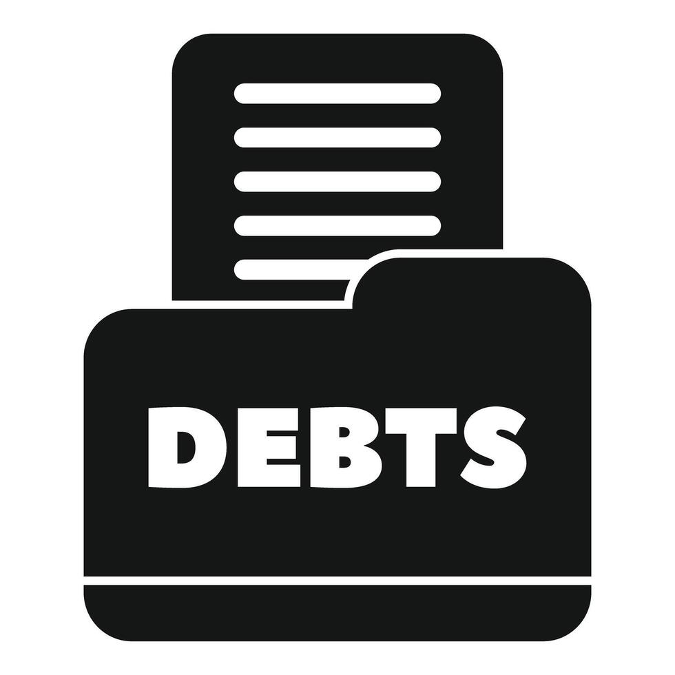 Debts folder containing loan documents for banking vector