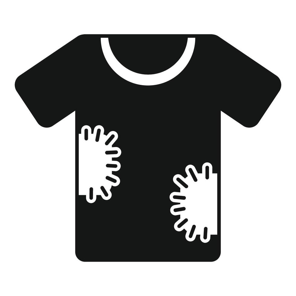Black t shirt with mold showing hygiene issue vector