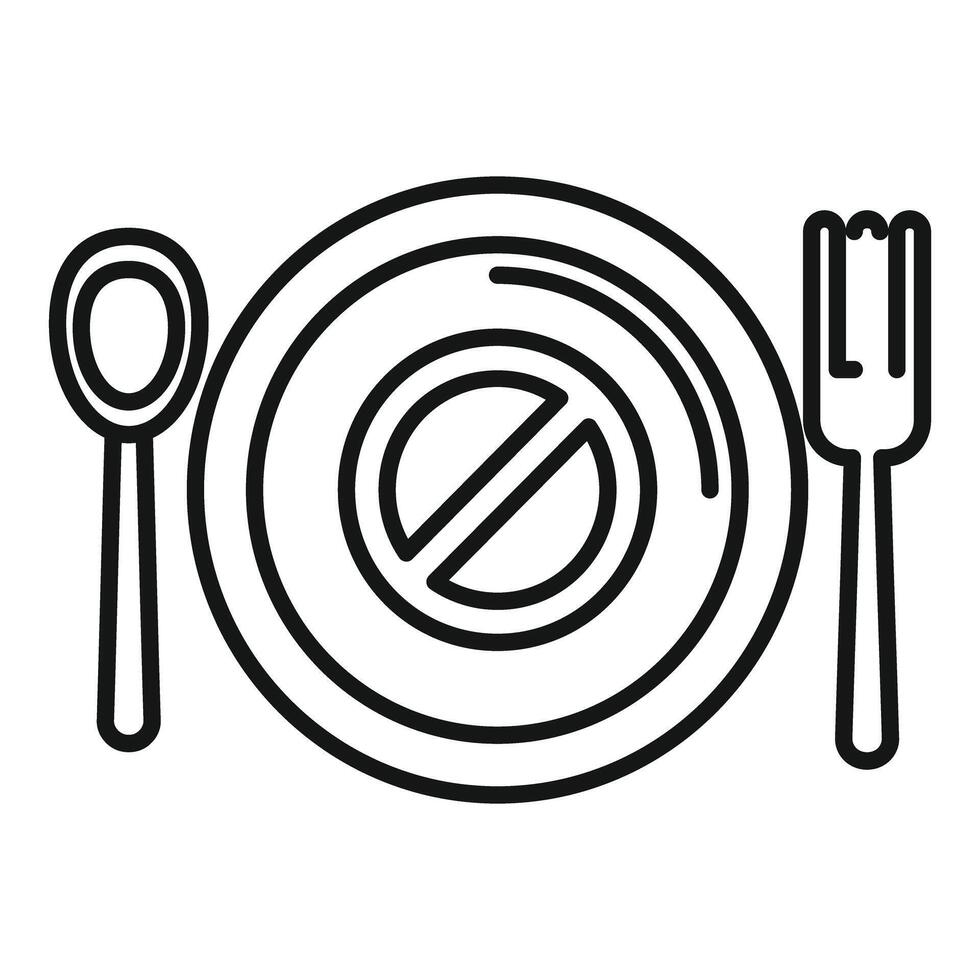 Empty plate with stop sign representing intermittent fasting lifestyle vector