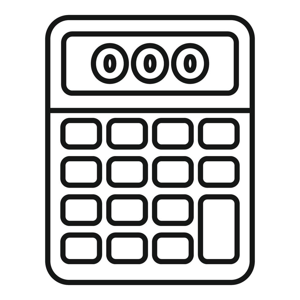 Electronic calculator showing zero number on display screen vector