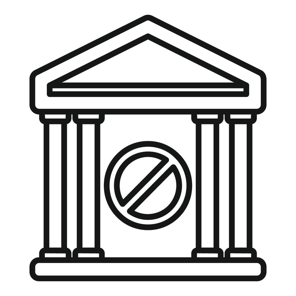 Government building with stop sign denying public access vector