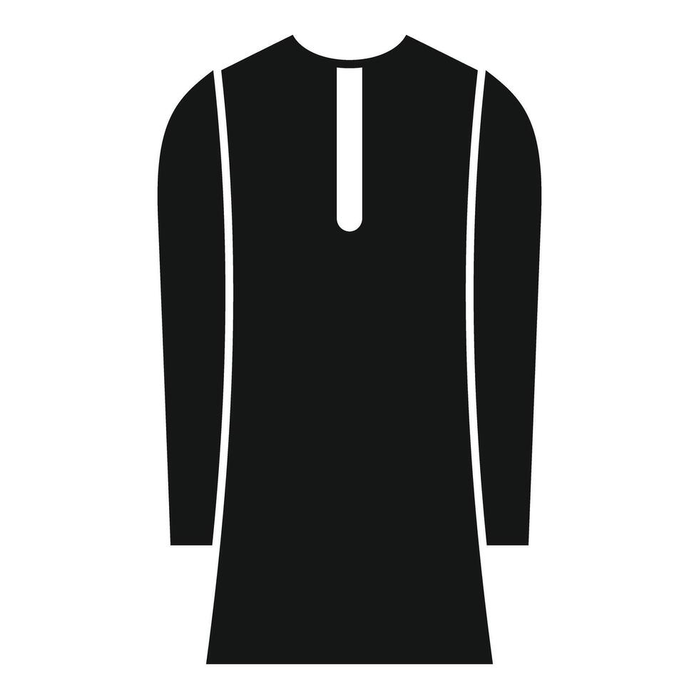 Black long sleeve kurta icon, simple style vector