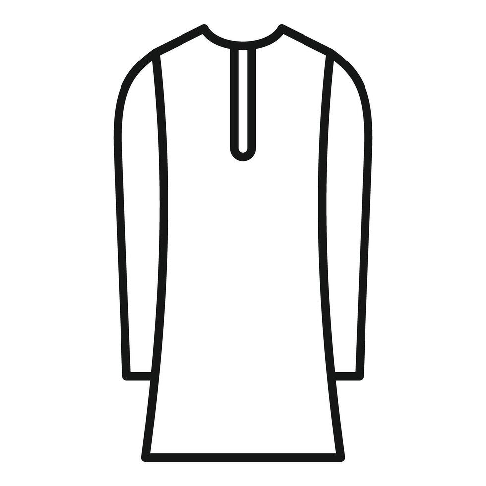 Simple minimalist line art icon of a traditional muslim man dress kurta vector