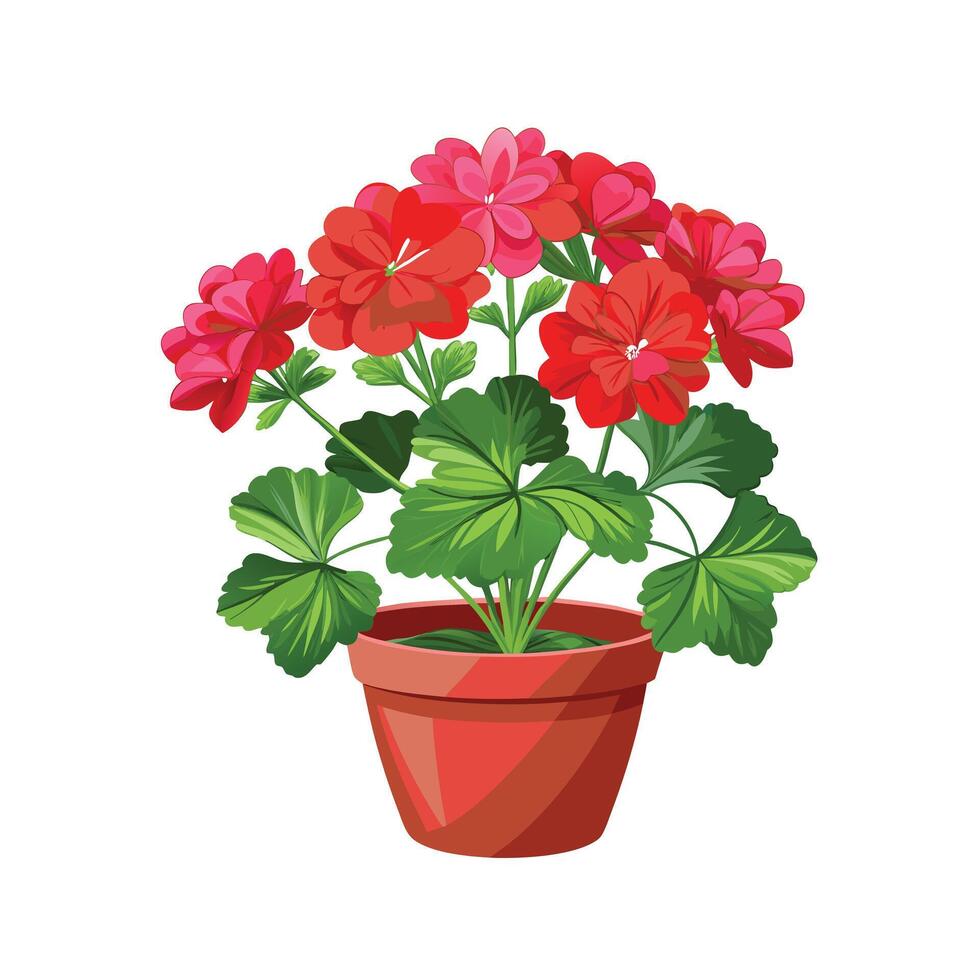 Beautiful Flowerpot Houseplant Illustration vector