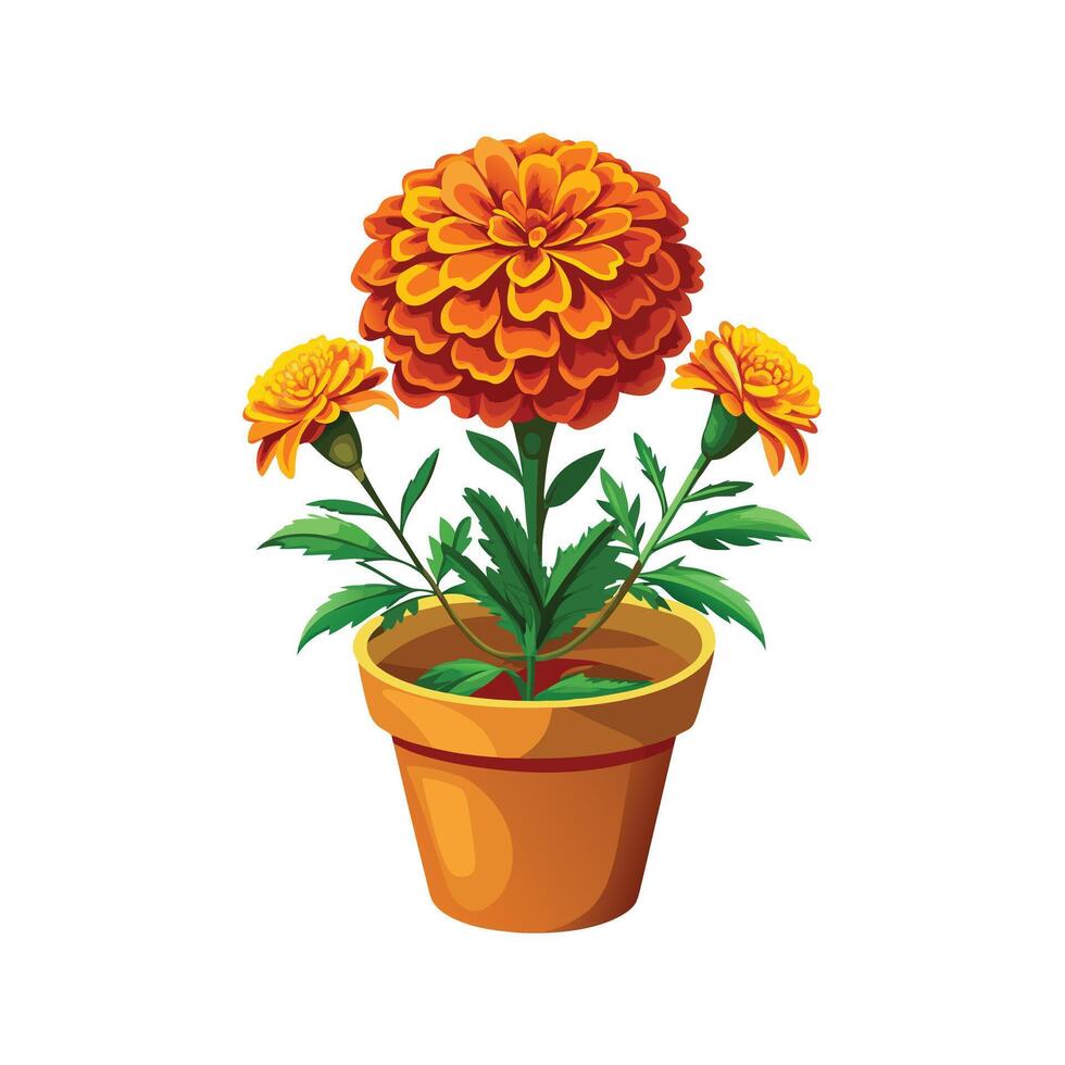Beautiful Flowerpot Houseplant Illustration vector
