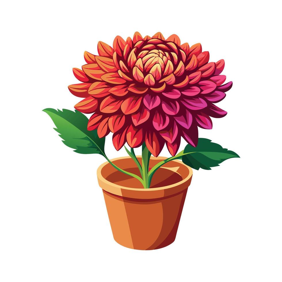 Beautiful Flowerpot Houseplant Illustration vector