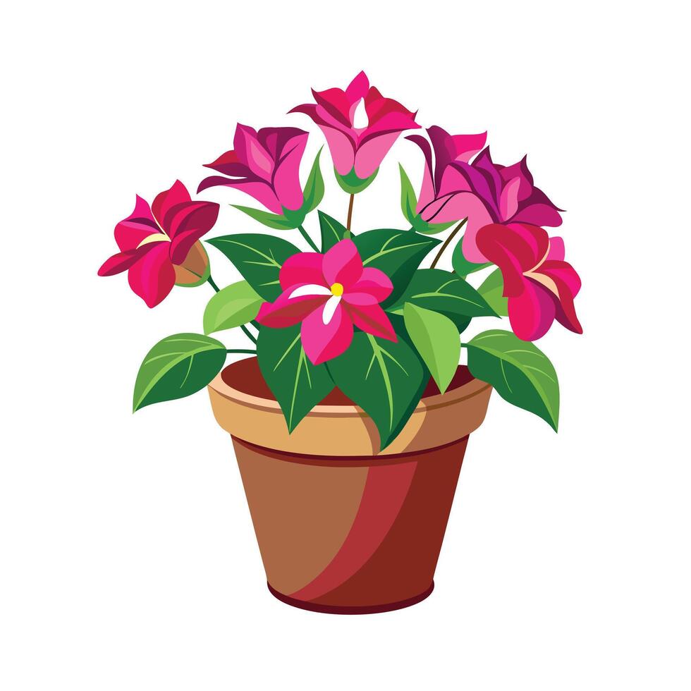 Beautiful Flowerpot Houseplant Illustration vector