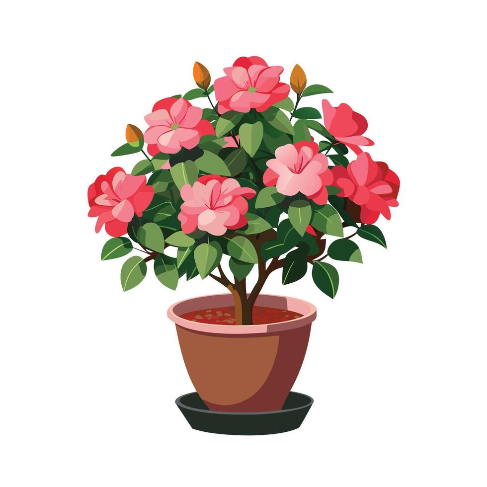 Beautiful Flowerpot Houseplant Illustration vector