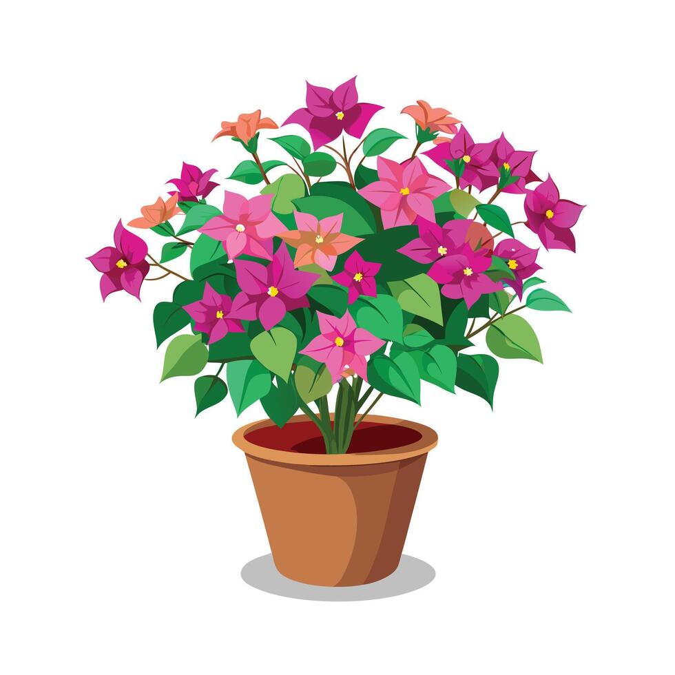 Beautiful Flowerpot Houseplant Illustration vector