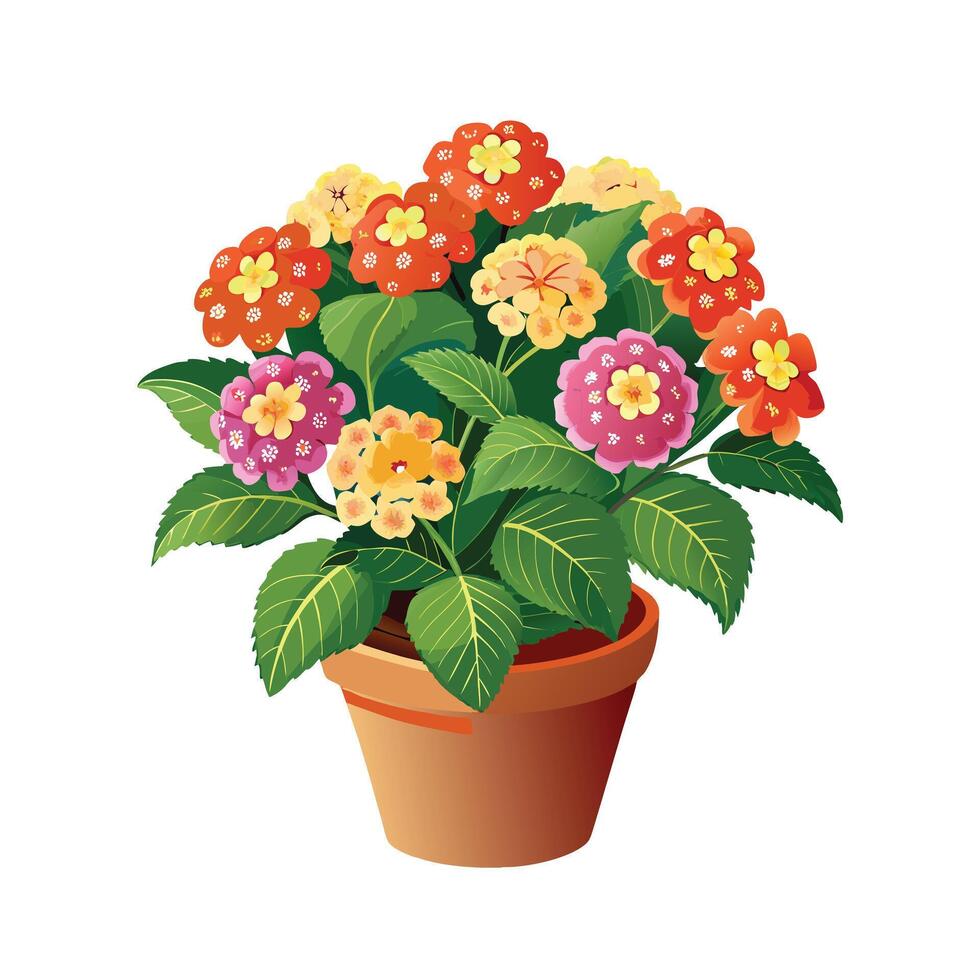 Beautiful Flowerpot Houseplant Illustration vector