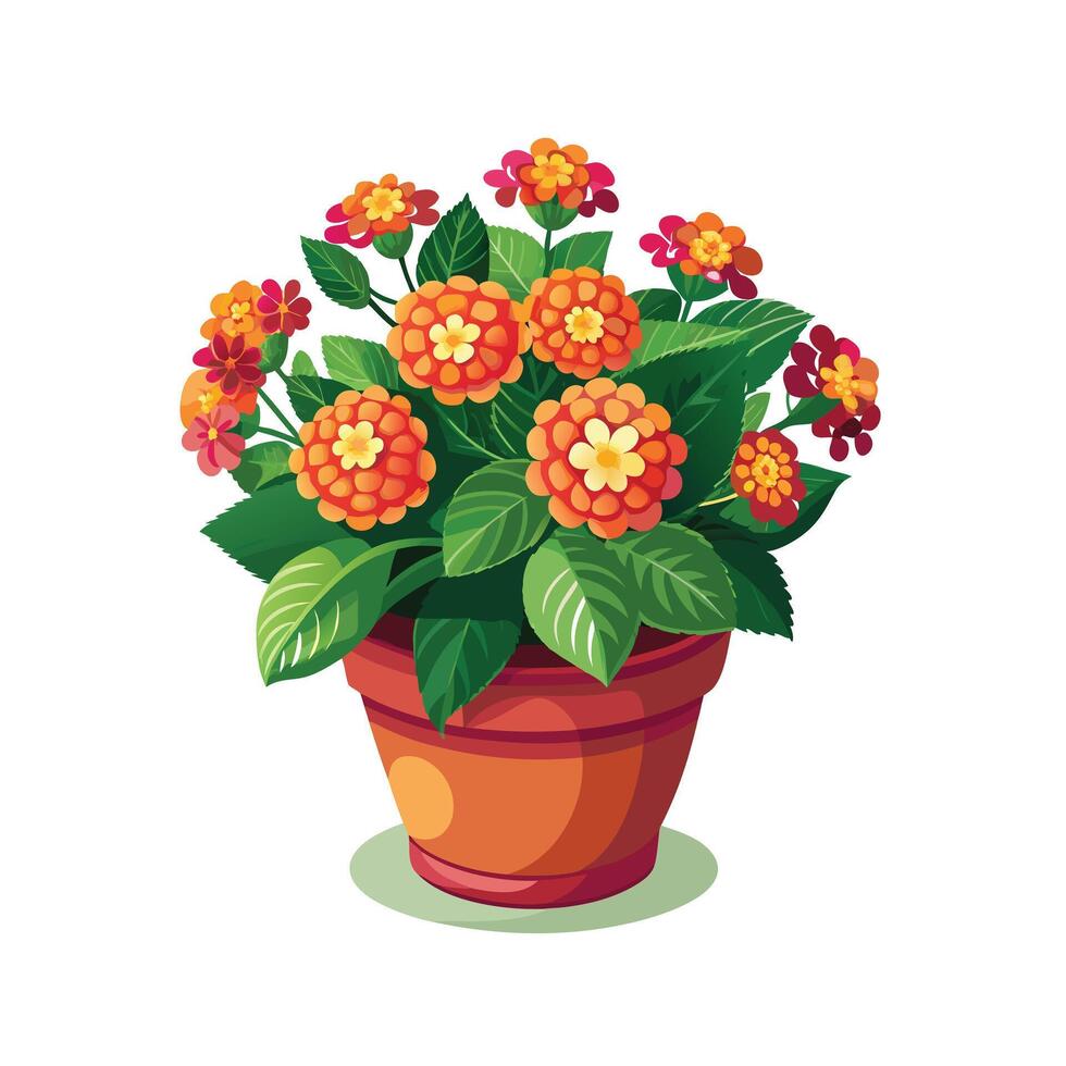 Beautiful Flowerpot Houseplant Illustration vector