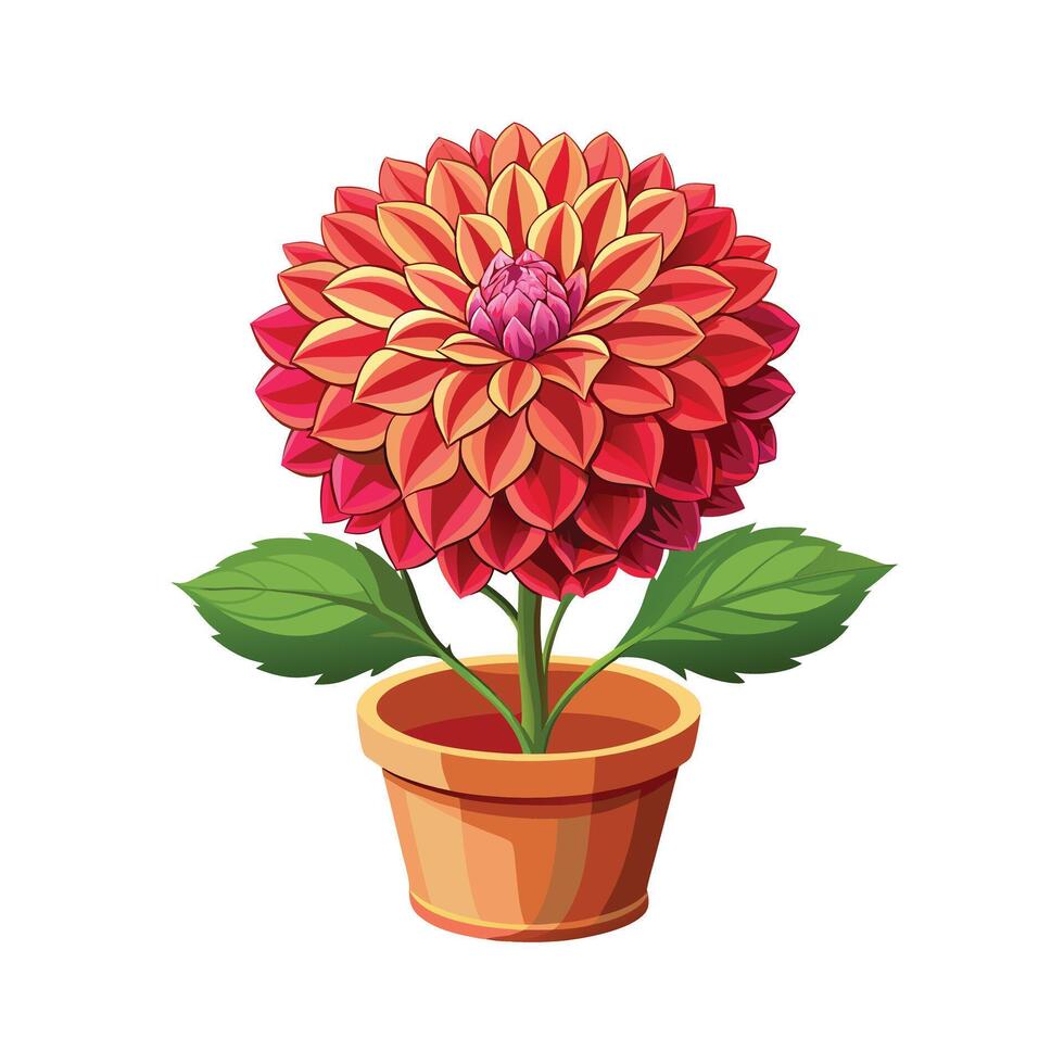 Beautiful Flowerpot Houseplant Illustration vector