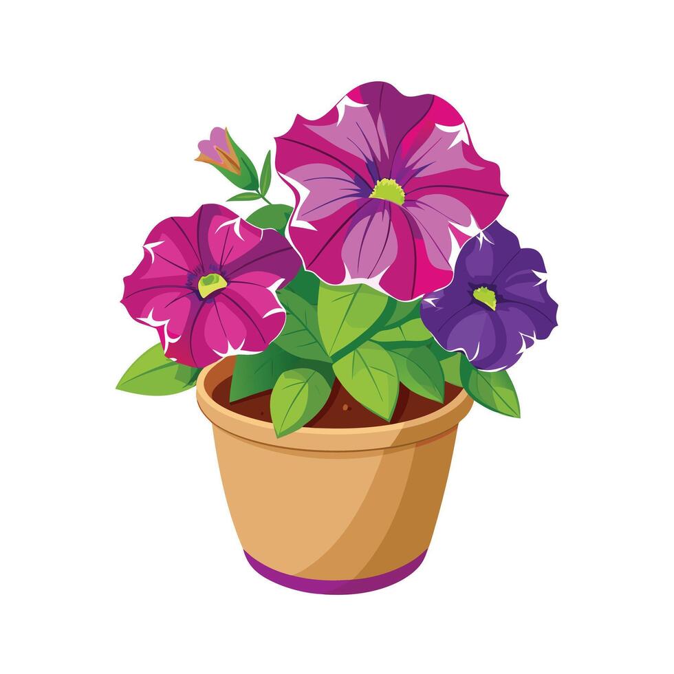 Beautiful Flowerpot Houseplant Illustration vector