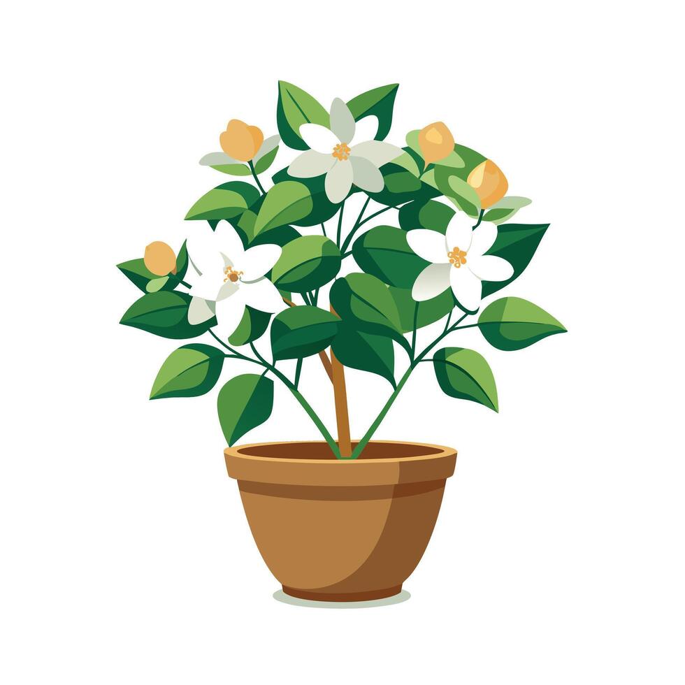 Beautiful Flowerpot Houseplant Illustration vector
