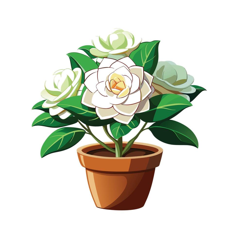 Beautiful Flowerpot Houseplant Illustration vector
