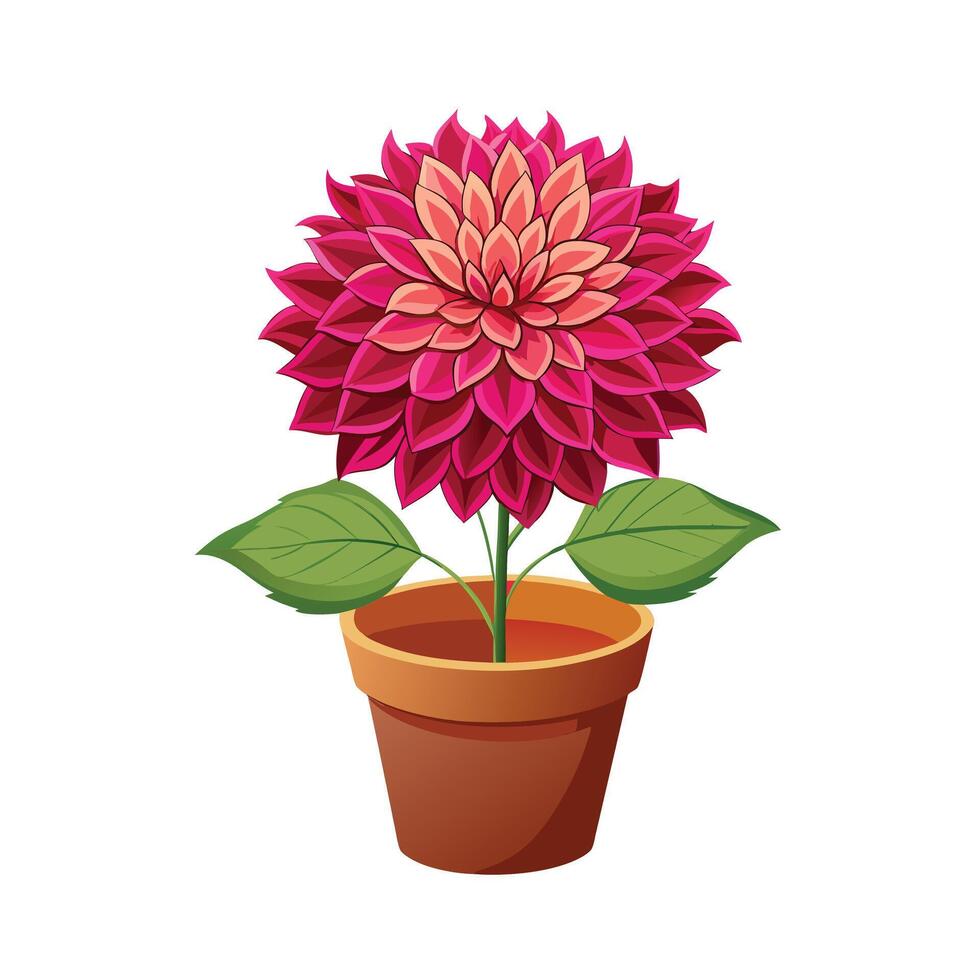 Beautiful Flowerpot Houseplant Illustration vector