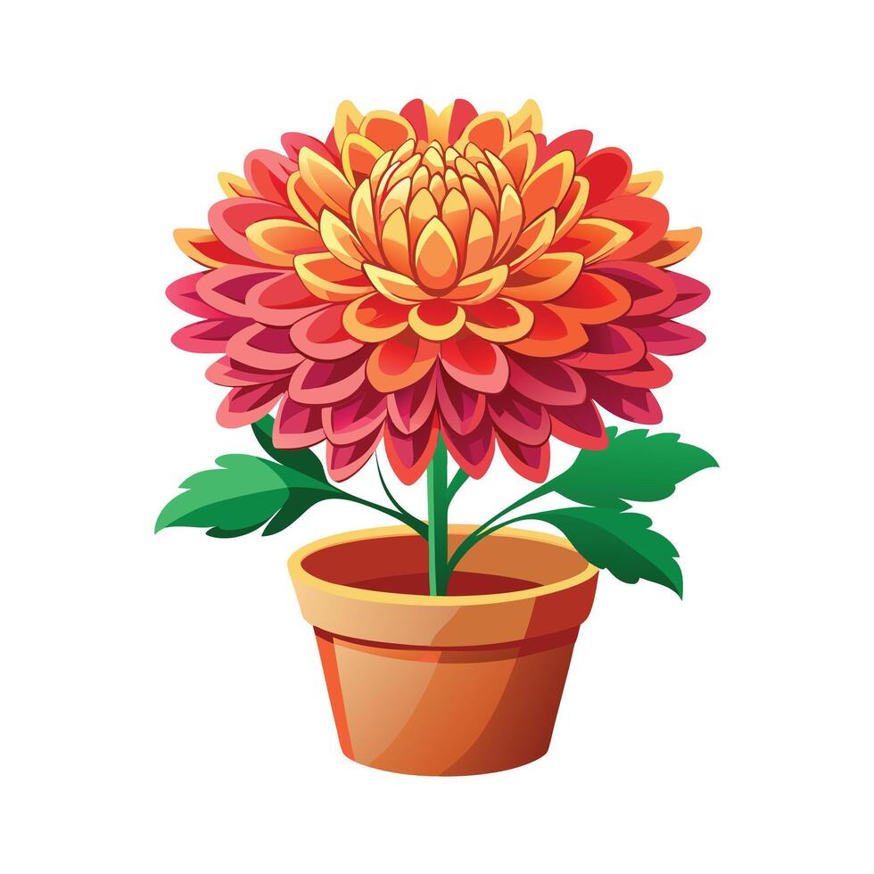 Beautiful Flowerpot Houseplant Illustration vector