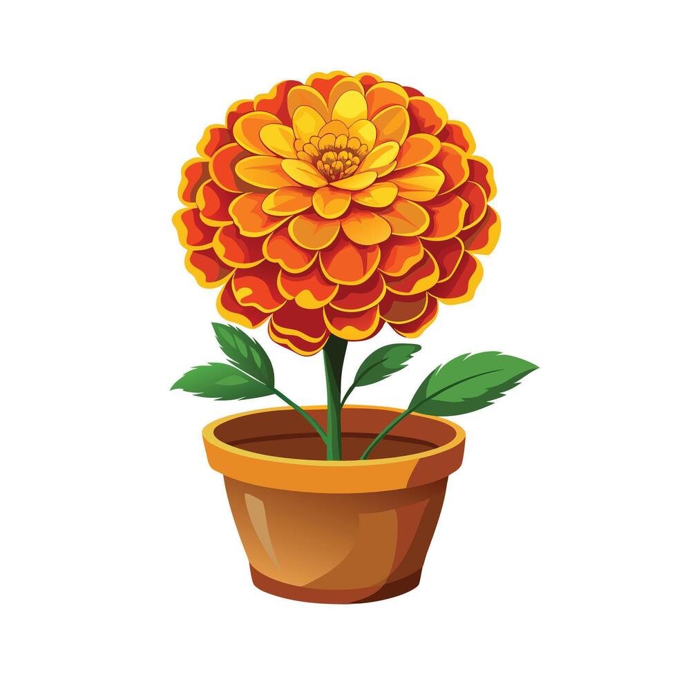 Beautiful Flowerpot Houseplant Illustration vector