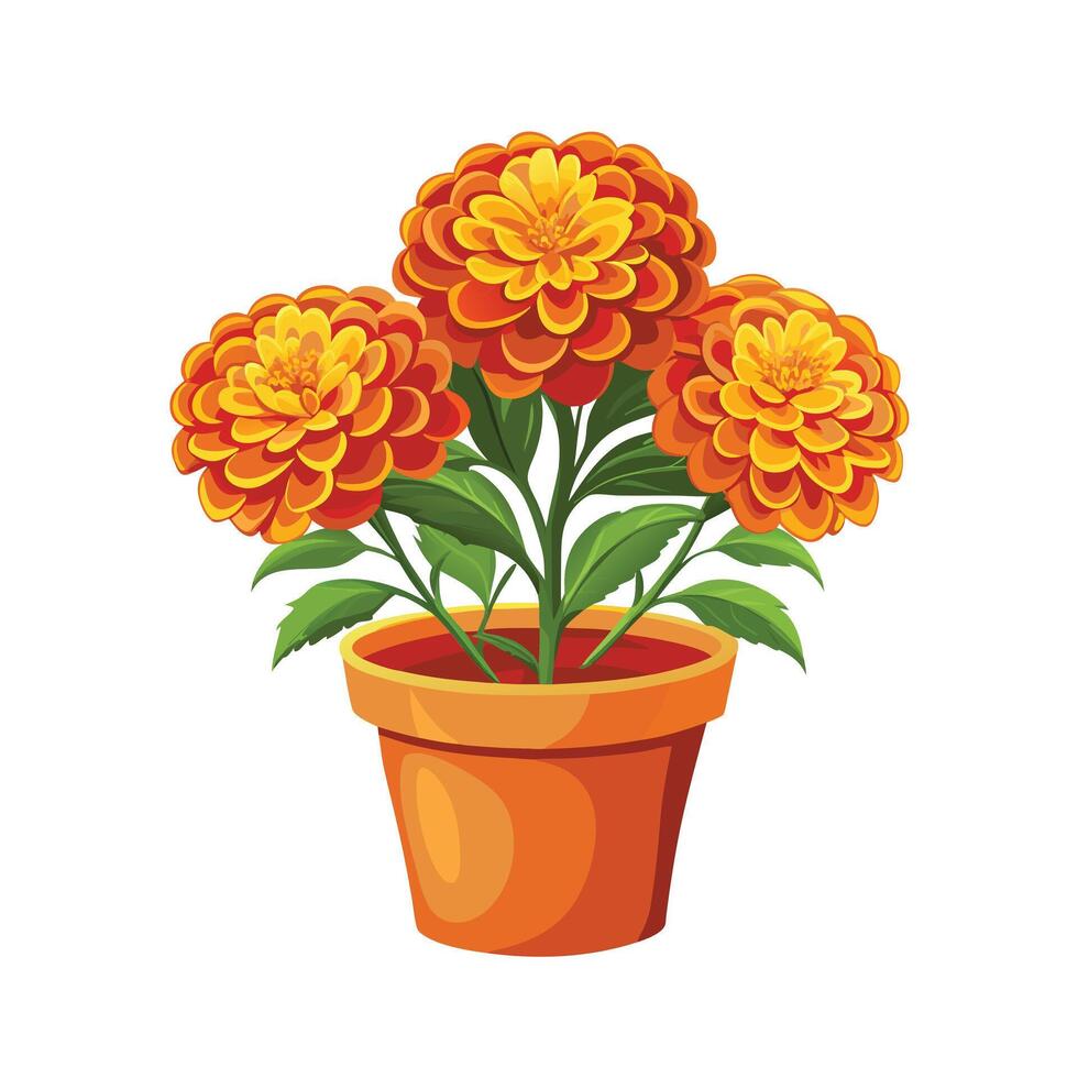 Beautiful Flowerpot Houseplant Illustration vector