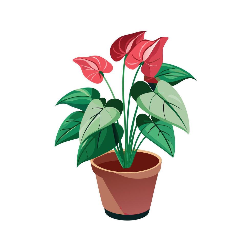 Beautiful Flowerpot Houseplant Illustration vector