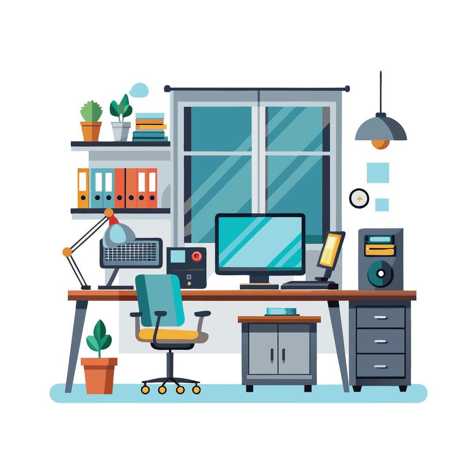 Realistic Office Moments Illustration Concepts vector