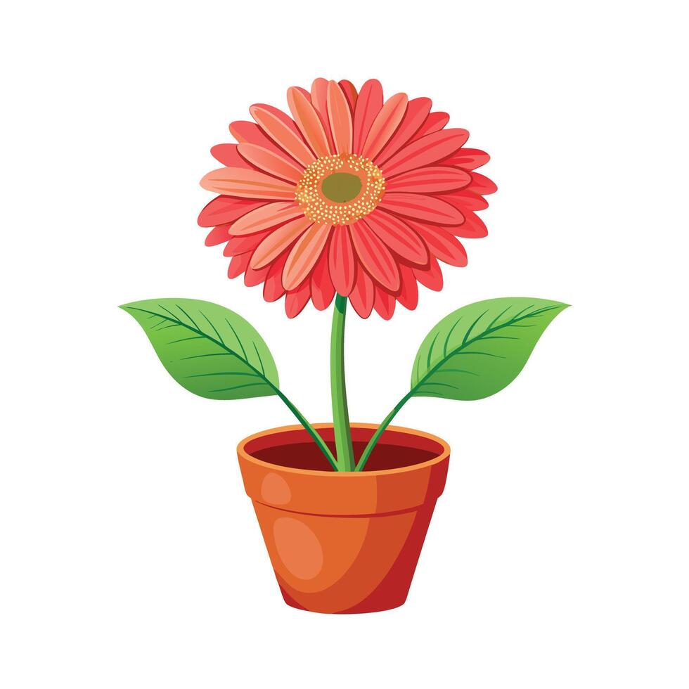 Beautiful Flowerpot Houseplant Illustration vector