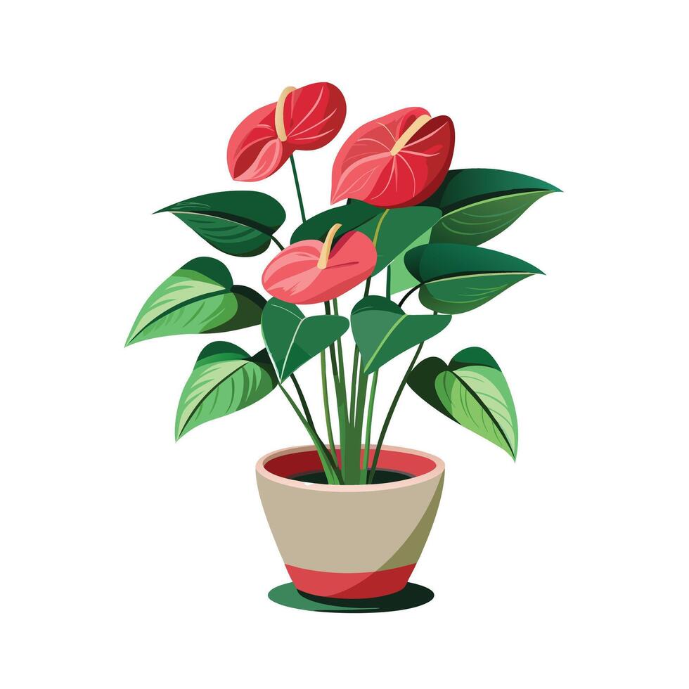 Beautiful Flowerpot Houseplant Illustration vector