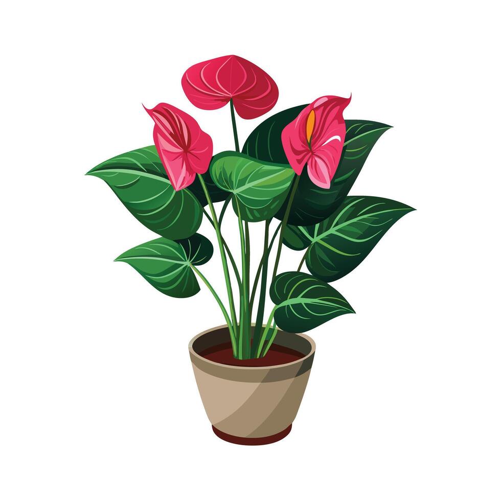 Beautiful Flowerpot Houseplant Illustration vector