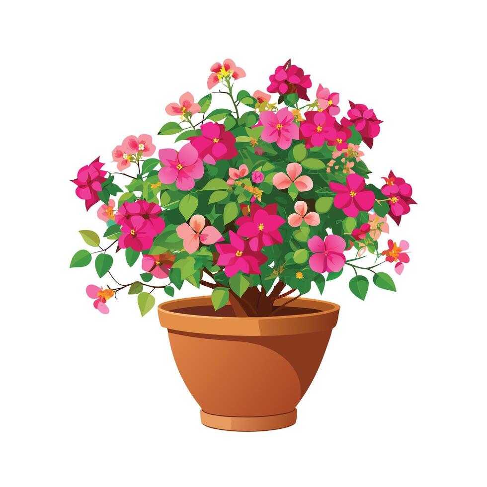 Beautiful Flowerpot Houseplant Illustration vector