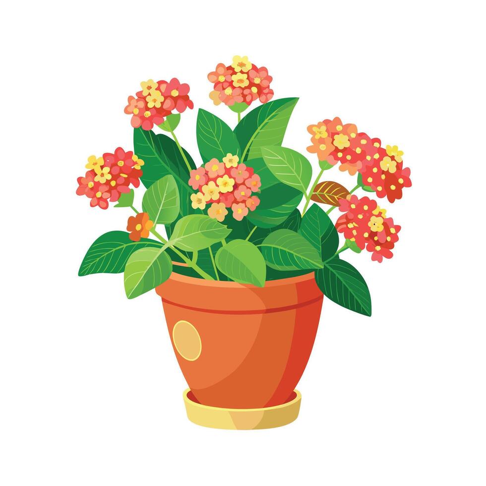 Beautiful Flowerpot Houseplant Illustration vector