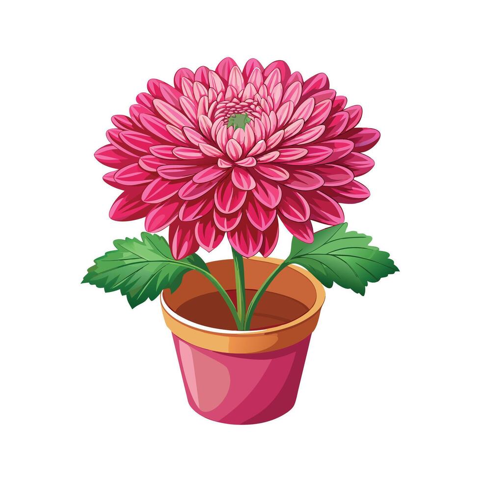 Beautiful Flowerpot Houseplant Illustration vector